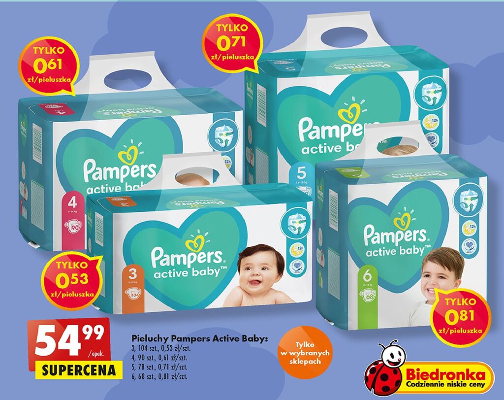 pieluchy pampers 6 najtaniej