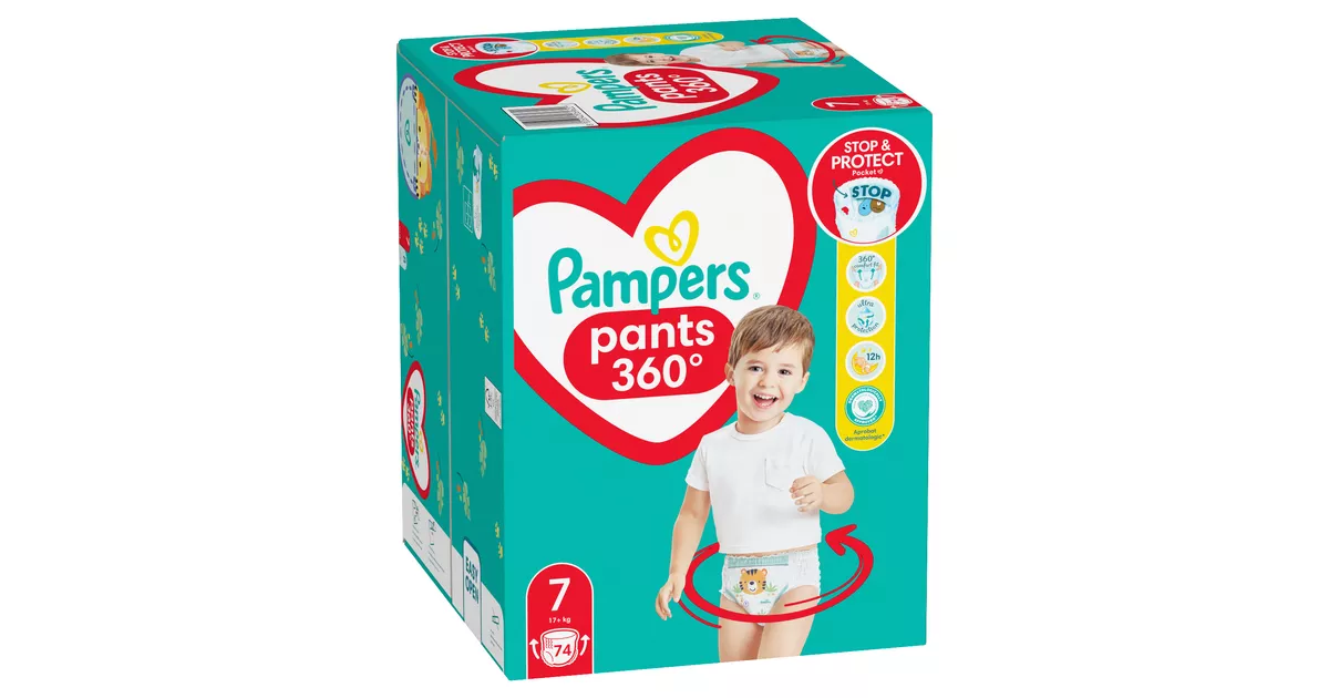 pampers niebieski pasek