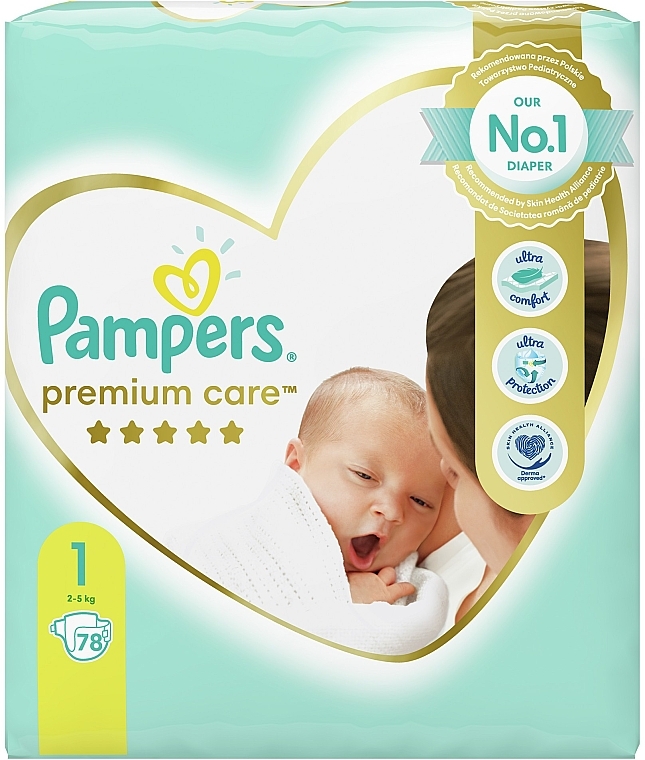 pampers premium care pieluchy rozmiar 1 newborn 2-5kg 88 sztuk