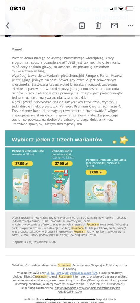 rossmann pampers 2 bydgoszcz bartodzieje