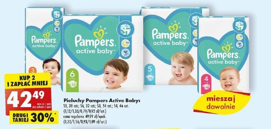 pampers active baby 4 64 szt