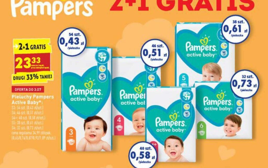 pampers rozm 6 43 szt