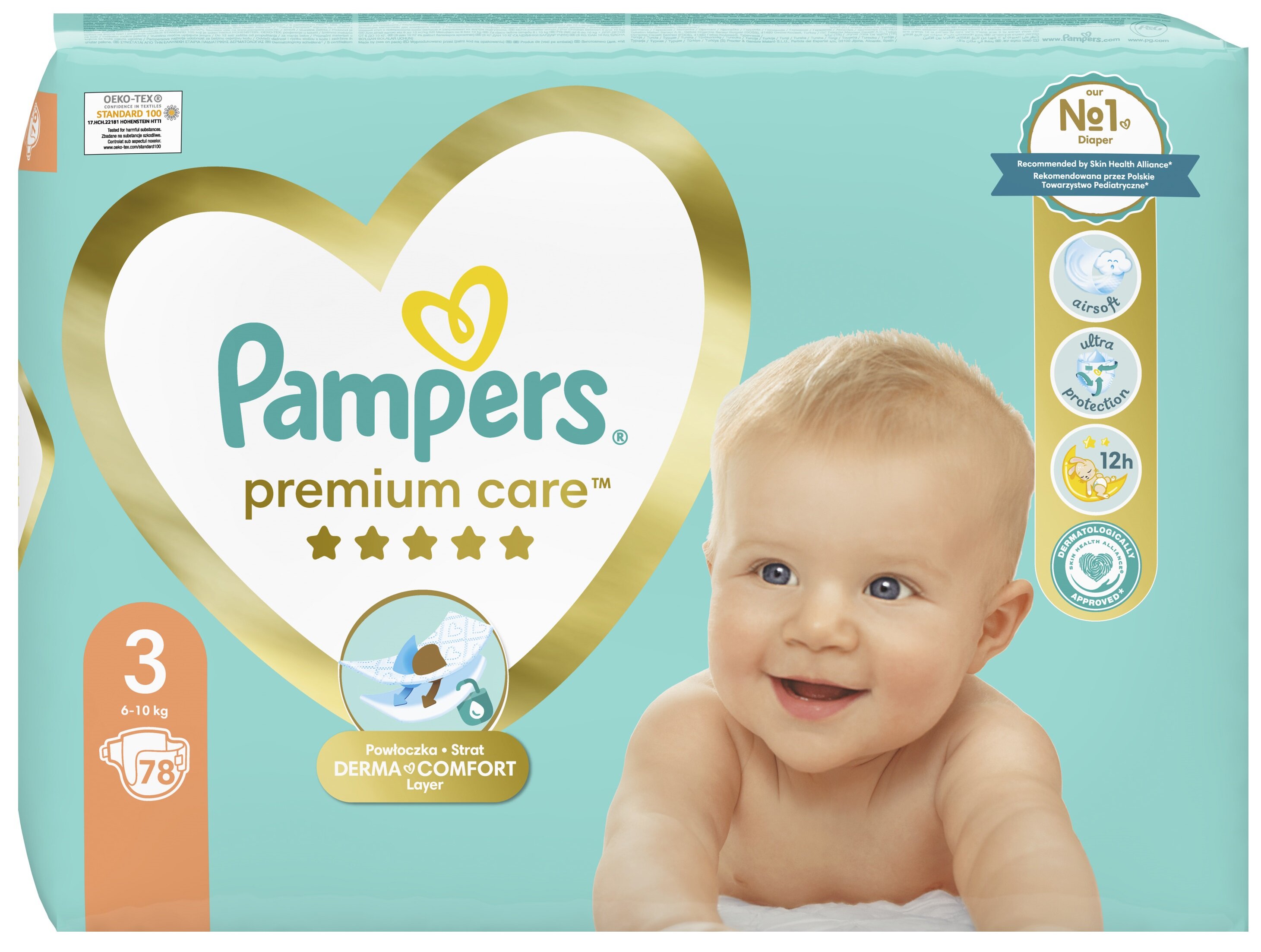 pampers dziecko wielkości owoca